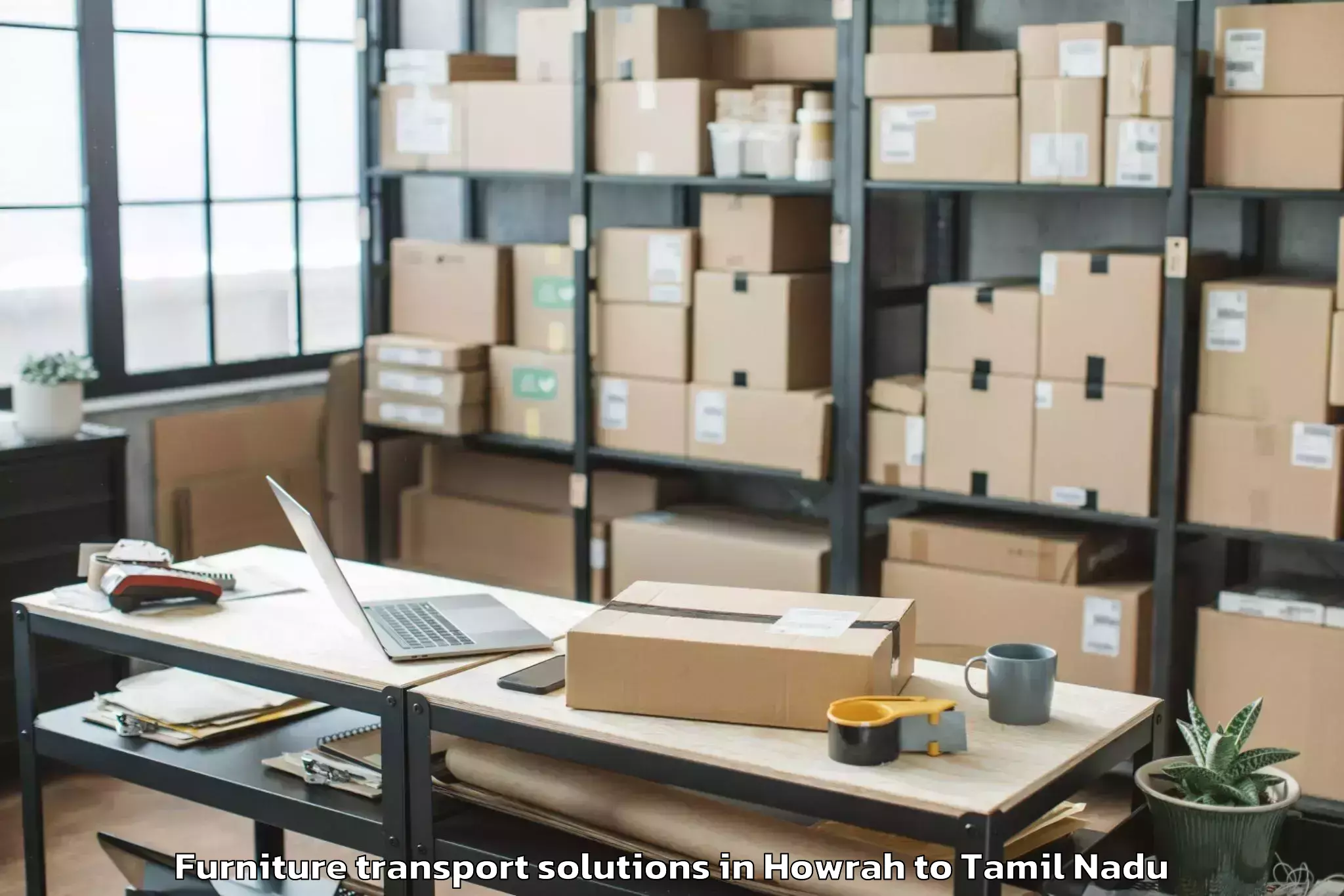 Affordable Howrah to Kadavur Furniture Transport Solutions